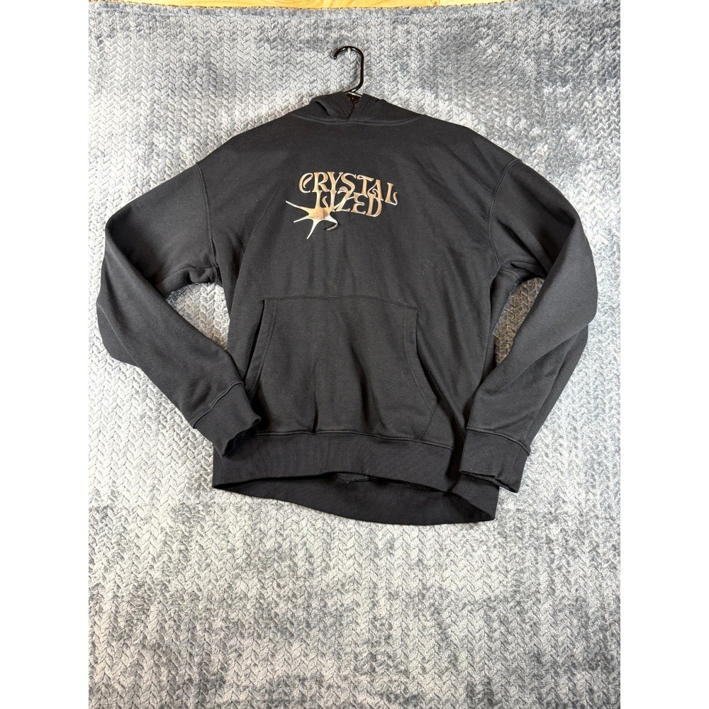 D&F Ricky Singh Hoodie Mens L Black Metallic Graphic Rare CRYSTALIZED Versatile‎